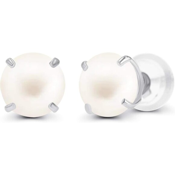 Solid 14K Yellow or White or Rose Gold 6mm Round Genuine Birthstone Gemstone Pro